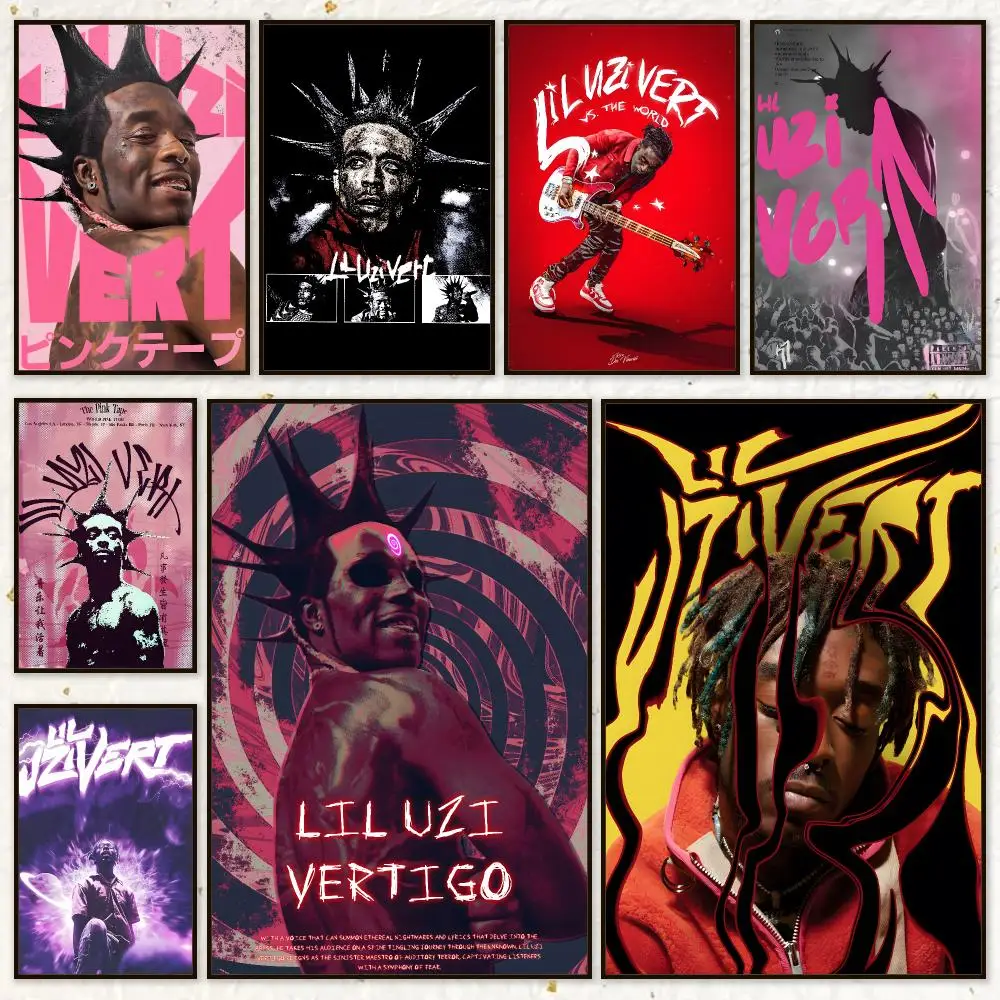 Art Modern Lil Uzi Vert Poster HD Waterproof Wall Art Posters Self Adhesive Bedroom Living Room Home Decor Gift