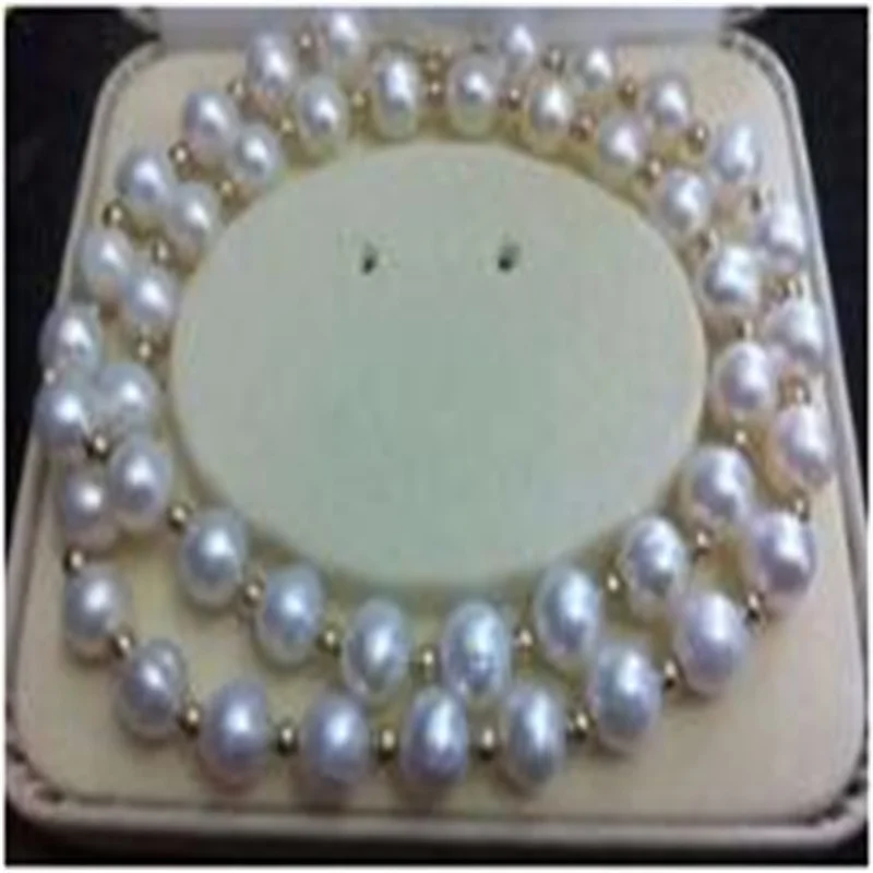 

Selling NEW VERY CHARMING 9-10MM AKOYA WHITE NATURAL PEARL NECKLACE 18INCH