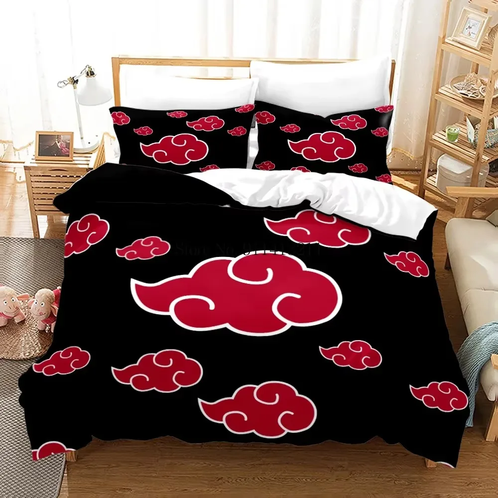 

Red Cloud Anime 3D Cartoon Duvet Cover Sets Comforter Bed LinenKids Bedding Set Akatsuki Japan Twin Queen King Single Size Gift