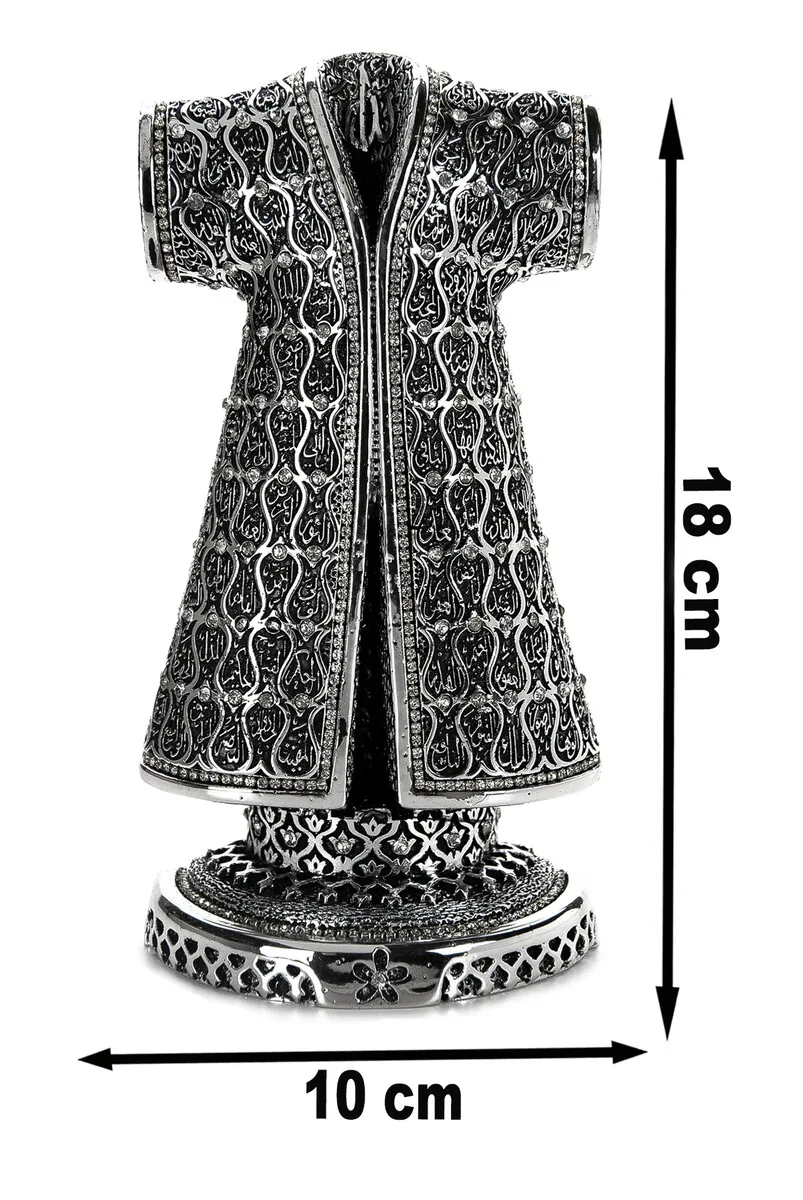 

IQRAH Esmaül Hüsna Embroidered Crystal Stone Kaftan Biblo Religious Gift Silver Color Small Size