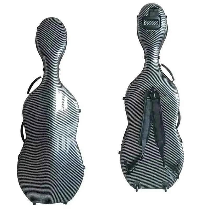 Goede Kwaliteit Carbon Cello Case 4/4 7/8 3/4 1/2 1/4 Koolstofvezel Composiet Multi-color Waterdichte Cello doos Cello Medeplichtige