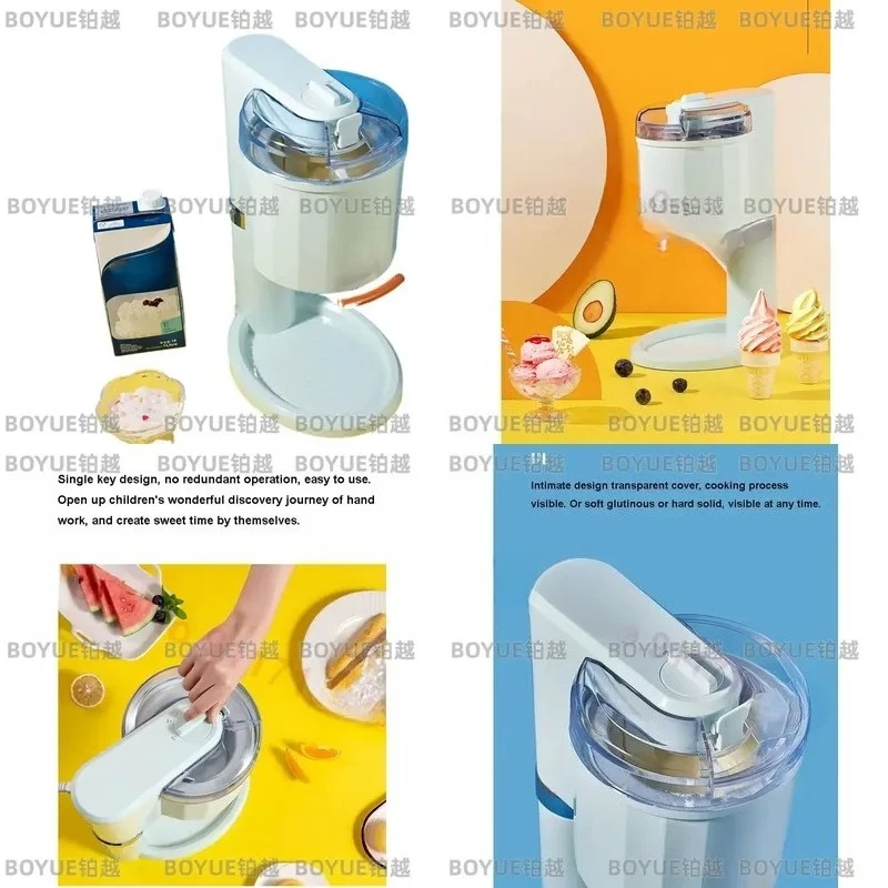 Household Yogurt Ice Cream Roll Machine Small Fruit Ice Cream Maker Smoothie Machine DIY 220V 20W 1L
