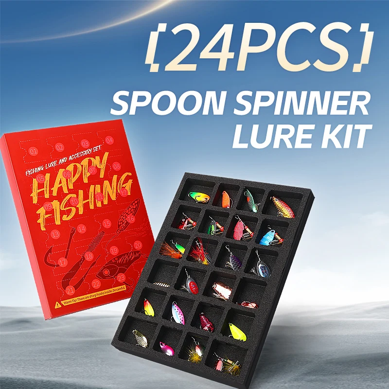 مجموعة علب هدايا Weihe 24 قطعة مكونة من 24 قطعة من الترتر Luya بثلاث خطافات ترتر مزدوج #1