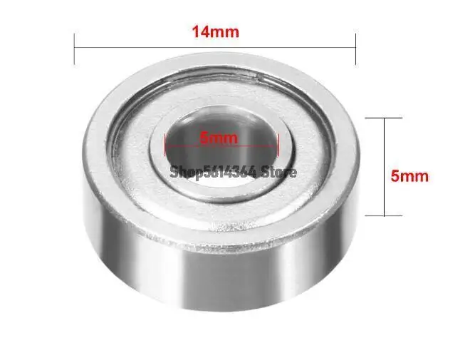 10pcs 5mmx14mmx5mm Double Shielded Miniature Deep Groove Ball Bearing 605zz