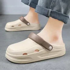 

Men Sandals Thick Sole Outdoor Garden Clogs Shoes Male Beach Slippers High Quality Soft EVA Home Slides Lover Flip Flops