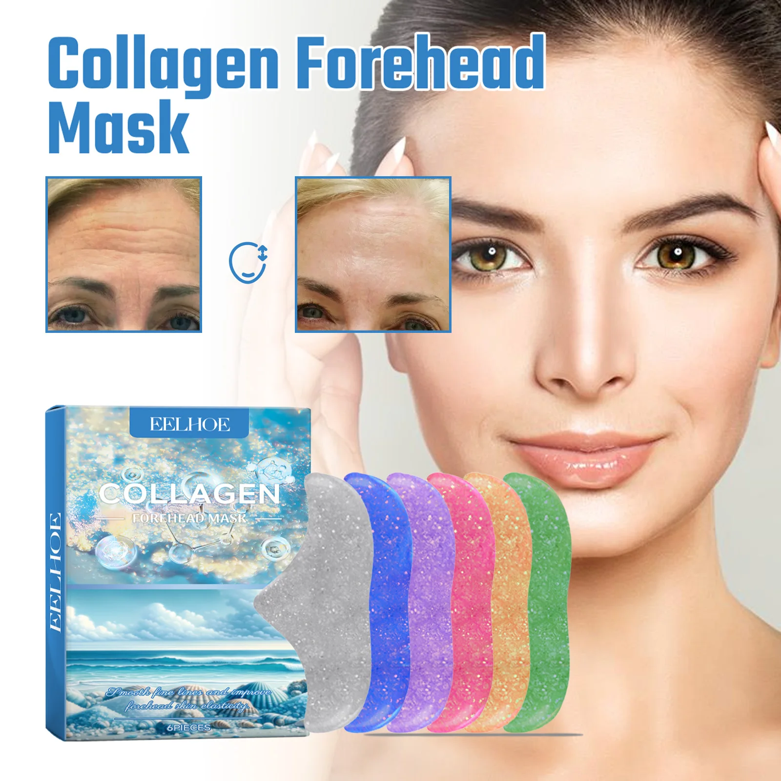 EELHOE Collagen Forehead Mask Face Hydrating and moisturizing T-zone treatment for fine lines and forehead lines