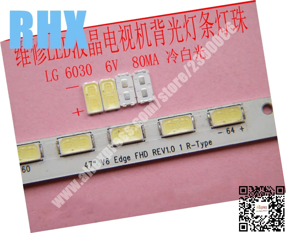 150piece/lot for maintenance   LED LCD TV backlight Article lamp SMD LEDs 6V 6030 Cold white light emitting diode