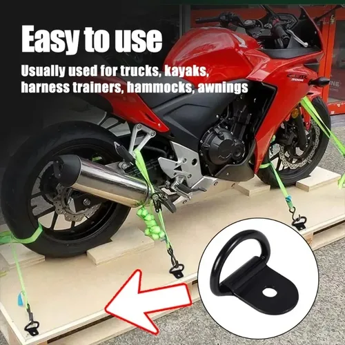 Imagen 2 del producto 100/10 Uds. Gancho de tracción en forma de D, anillo de anclaje de amarre, anillo de amarre de carga de acero inoxidable de hierro para remolques de camiones, accesorios para barcos RV