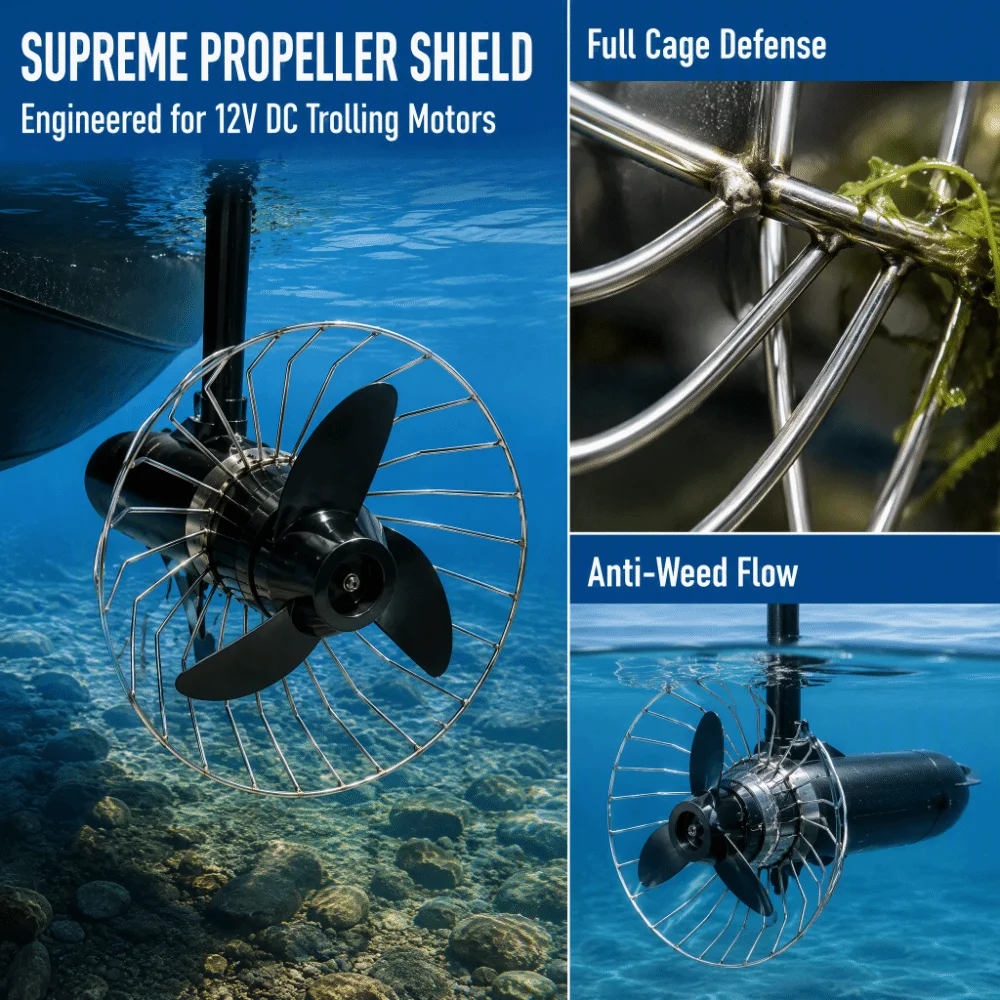 Handy Stainless steel Propeller Safety Cage Silver Durable Propeller Net Guard Motor Propeller Cover Kayak Propulsion