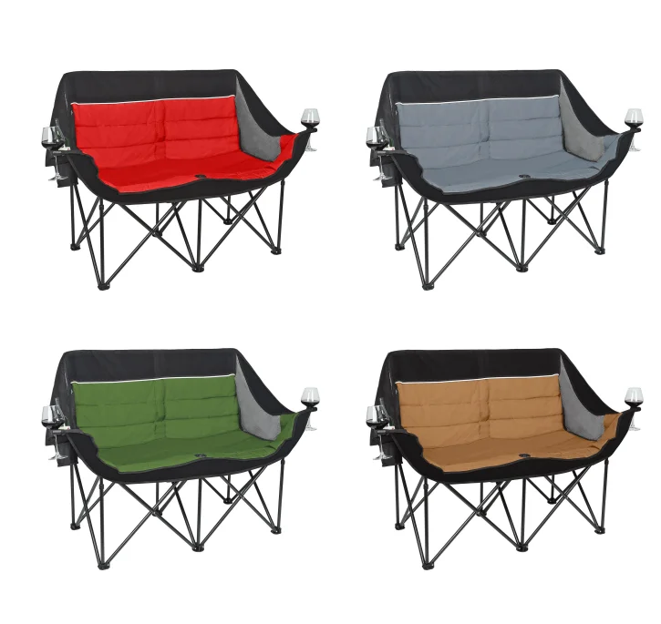 Portable Foldable Steel Frame Camping Chair Plus Size Durable Oxford Fabric Cup Holder-Modern Design for Beach Garden Outdoor
