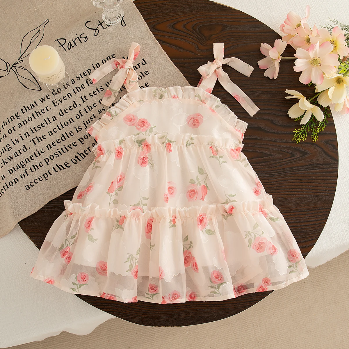 Girls' Dress Summer Flower Cute Suspender Baby Girls' Dress Sweet Beach Baby Dress Baby Girl Clothing