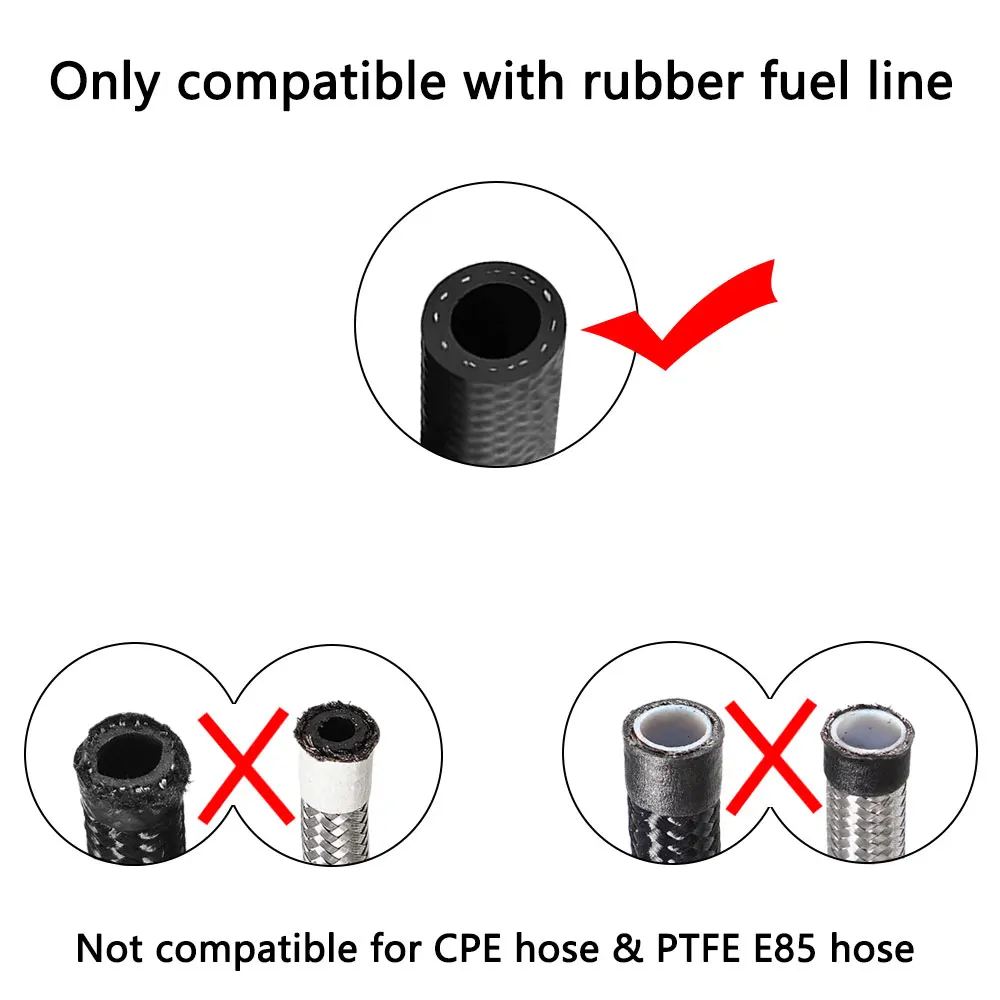 Push Lock Barb Type Hose End Fittings 4AN 6AN 8AN 10AN 12AN Straight 45 90 180 Degree For Rubber Line Oil Fuel Kits Hose Adaptor