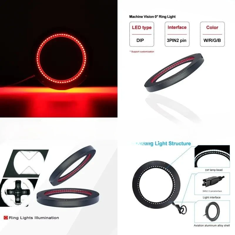 for   24V 0 Degree Diameter 70x35mm Machine Vision LED Ring Light  Font Label Inspection
