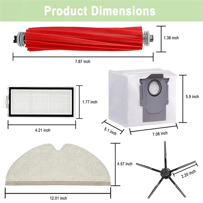 BBNV-For Xiaomi Roborock Q7 Q7 + Q7 Max Q7 Max + مكنسة كهربائية فرشاة جانبية رئيسية فلتر Hepa ممسحة أكياس الغبار القماش استبدال أجزاء