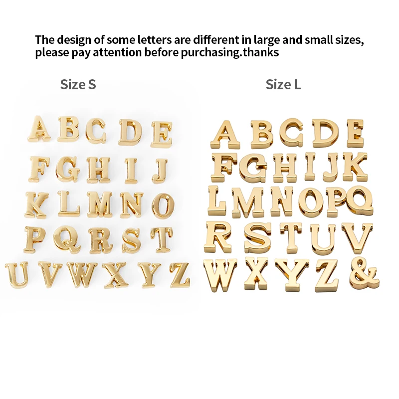 WUTA 1Pc Letters Decorative Buckles Alphabet Decoration Hardware for Bags Belt Strap Shoes Leather Craft Bag Accessories