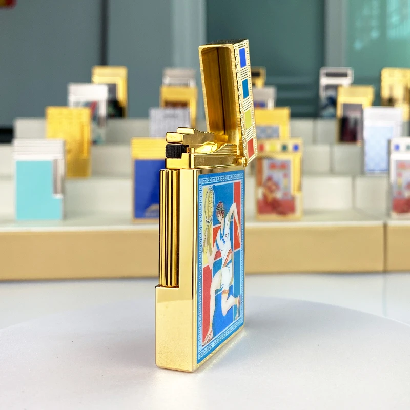 

Роскошная памятная бутановая зажигалка с одним и двойным пламенем, плоский тон, натуральная краска для курильщика L2, серия 19024