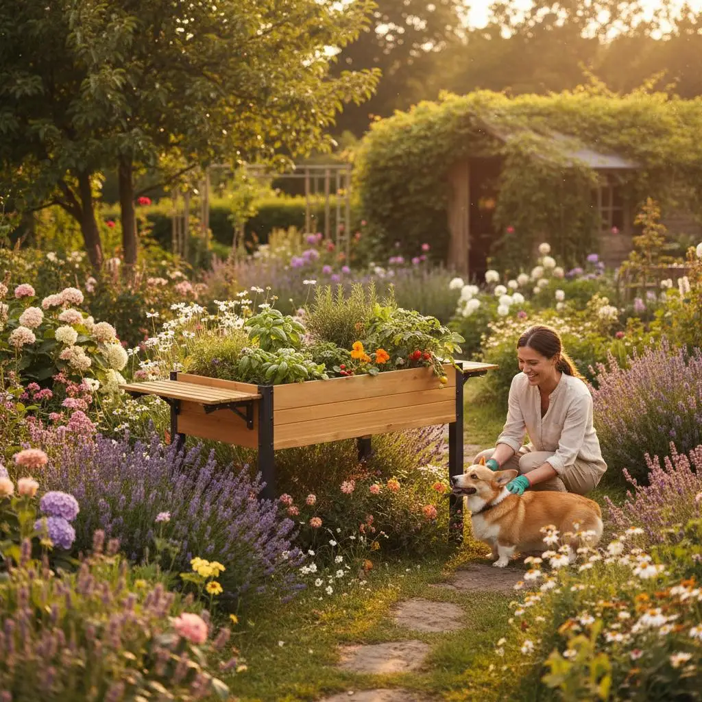 

Деревянная подставка для выращивания растений 48x24x30 дюймов для патио, террасы, балкона, складная полка для хранения, с дренажными отверстиями, конструкция из ели