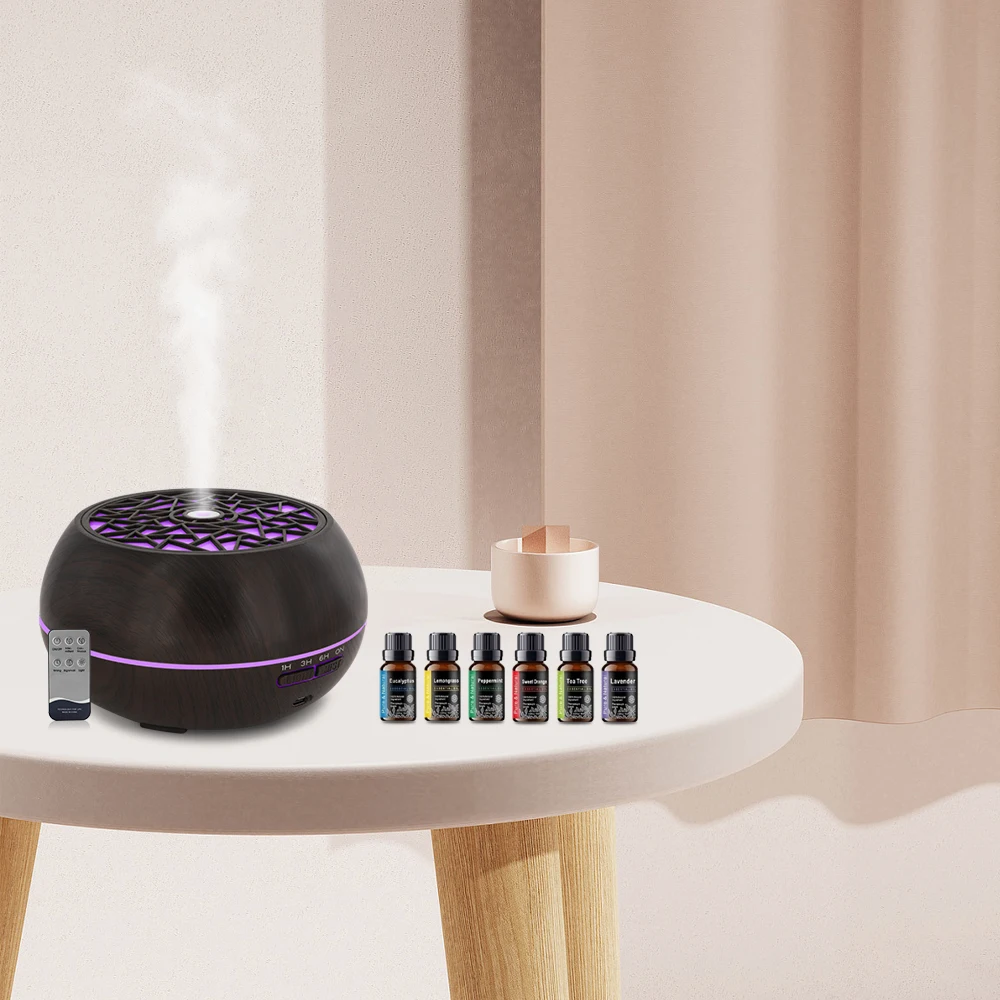 

New Perfect for Home, Office, Spa & Hotel 550ml Diffuser with 6 oil, Remote & Mood Lighting