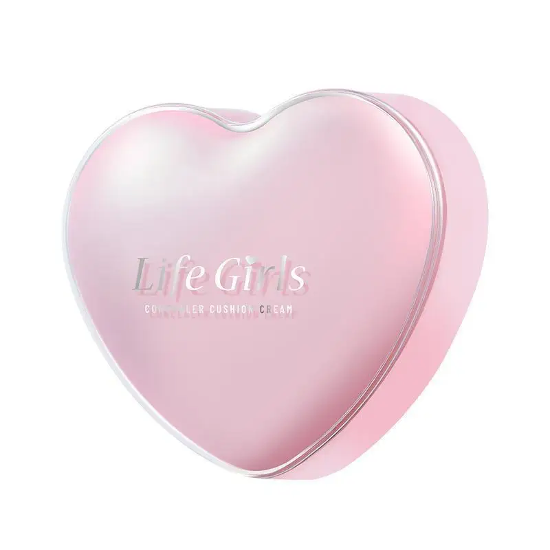 

1pcs Pink Heart Concealer Air Cushion Long-lasting Delicate Moisturizing Translucent Foundation Cream Portable for women