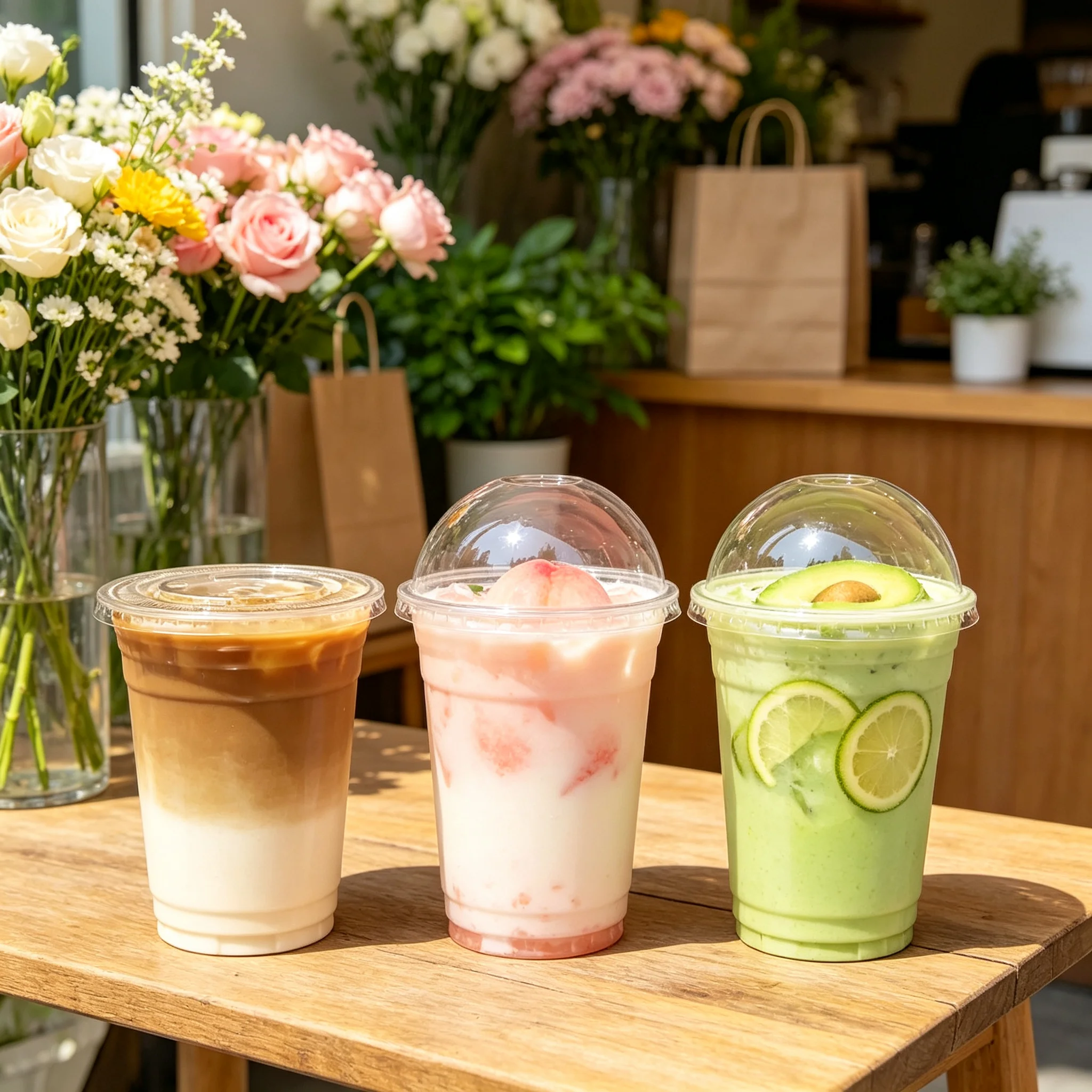 50 Pcs of 98-caliber PET  cold drink cups, U-shaped high-transparency  coffee cups, milk tea, ice cream and yogurt cups