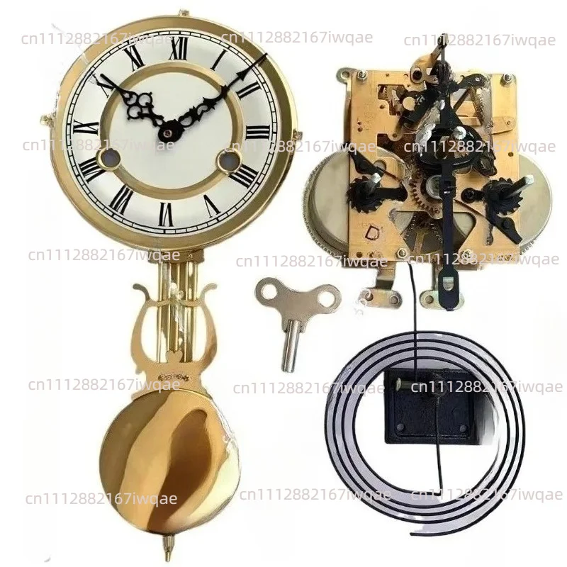 Pure Copper Movement Base Wall Clock, Old-fashioned Maintenance Swing Mechanical Wind-up Mechanical Clock Accessories 31days