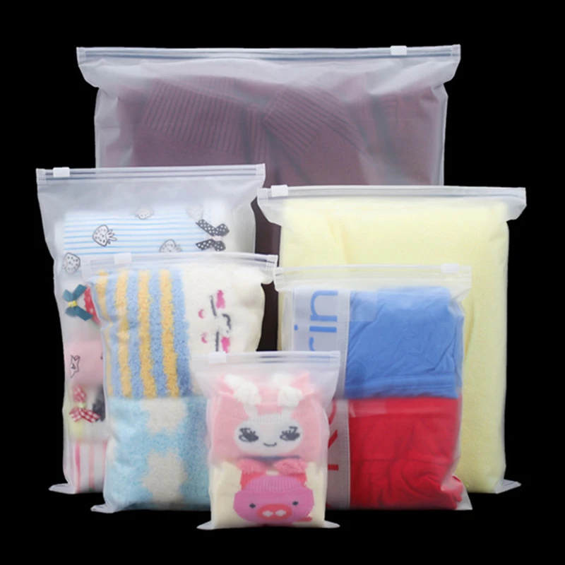 20 pieces Double thick Plastic Storage Clothing Cover Zip Zipped Lock Reclosable Poly  Packaging Bags Accept custom logo