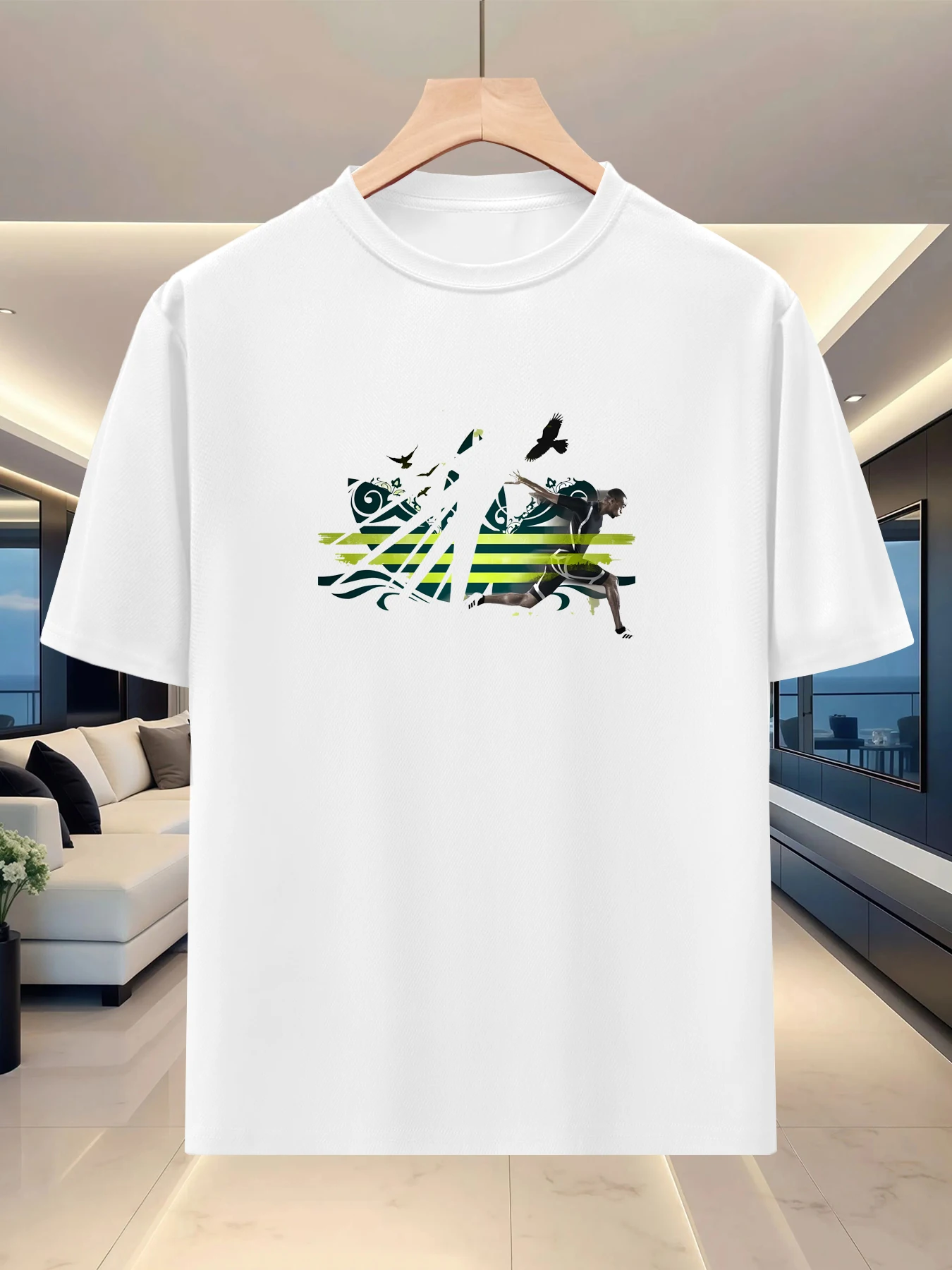 Summer new high-end Korean-style casual versatile round-neck short-sleeved T-shirt, breathable fabric sports top