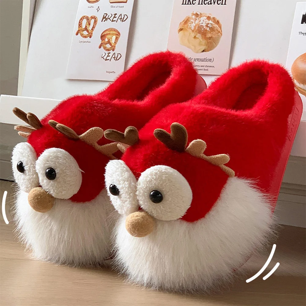

Plush Cartoon Dragon Slippers Slip-on House Shoes Comfortable Flat Thermal Slippers Furry Closed Toe Slippers for Indoor Bedroom