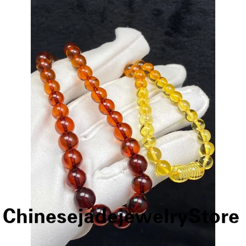 

Natural Rainbow Red Amber Beads Necklace 5.5-7.4mm Round Beads Yellow Red Amber Necklace Gemstone Woman Stone AAAAAA