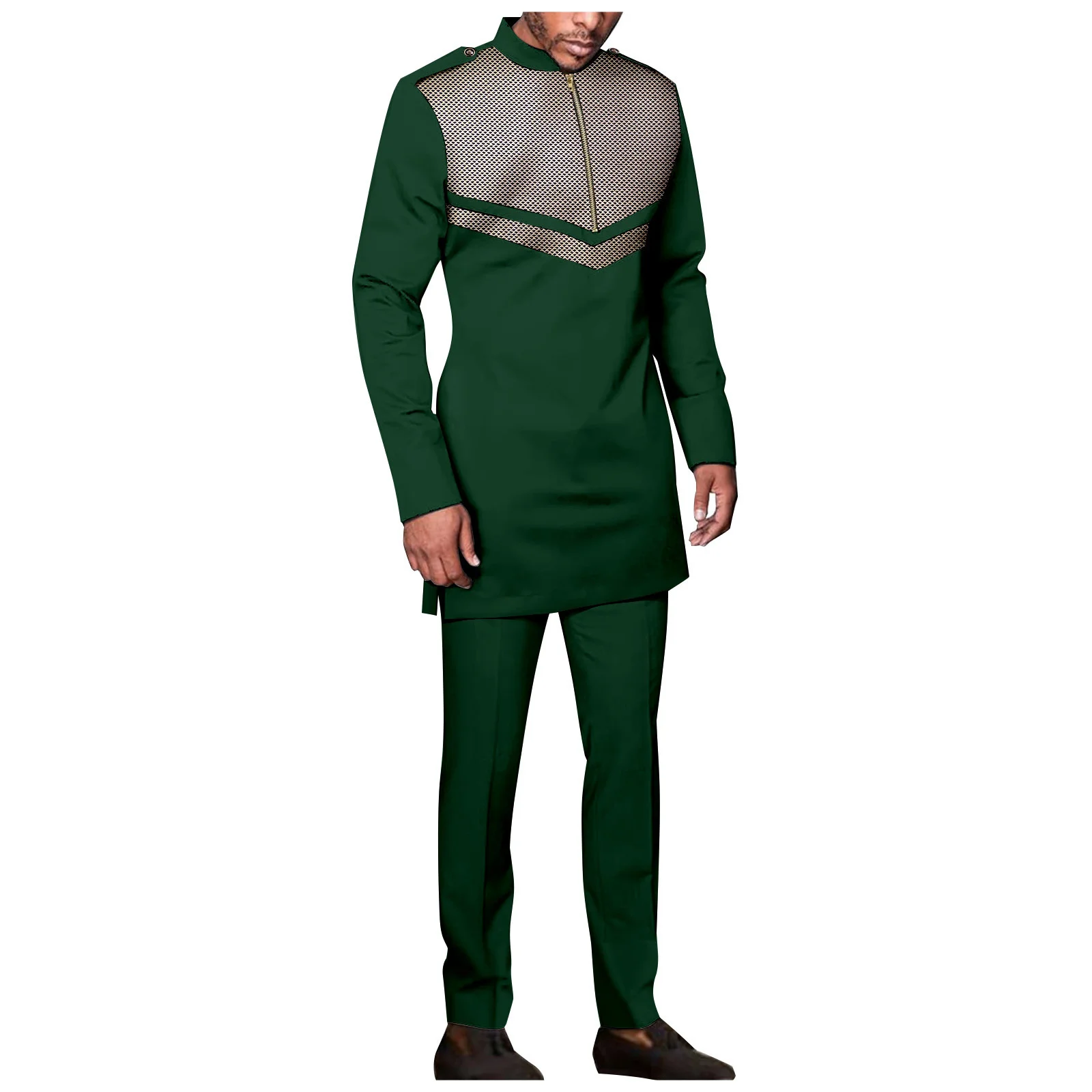 

Summer African Men's Traditional Elegant Suits Outfit Dashiki 2Pcs Shirt & Pants Full Set Designer Clothes Abaya Brand Costume