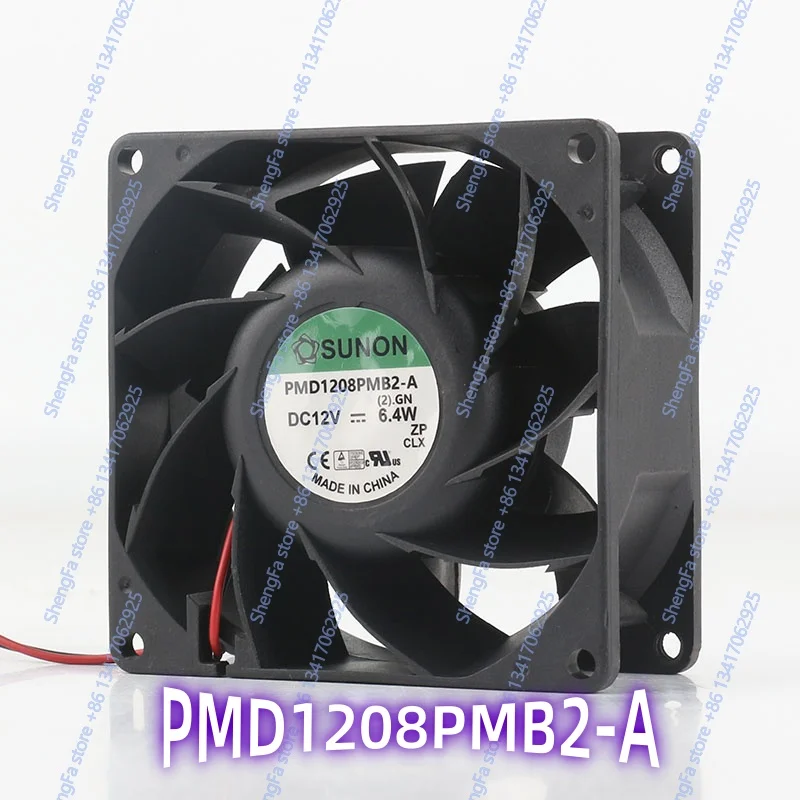 Original SUNON 8038 12V 6.4W PMD1208PMB2-A 8cm ball bearing frequency converter Two-wire cooling fan