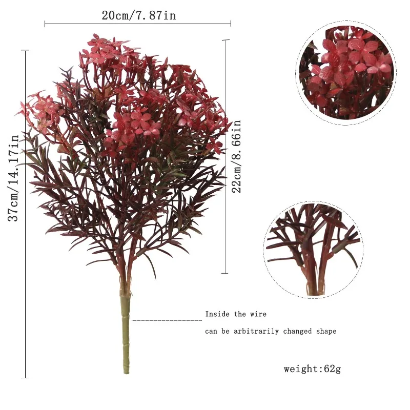 4/5 Stück Künstliche Blumen Plastik-Gypsophila Liebesblume Gartendekoration Simulierte Grünpflanze Kunstgras Heimdekoration – Detail 1