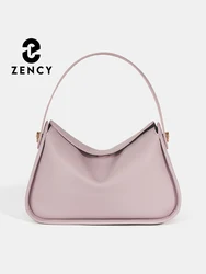 Zency Soft Split Leather Top-handle Bag Fashion Hobo Bag Women Shoulder Handbag Crossbody Designer Pink Brown Elegant Satchel