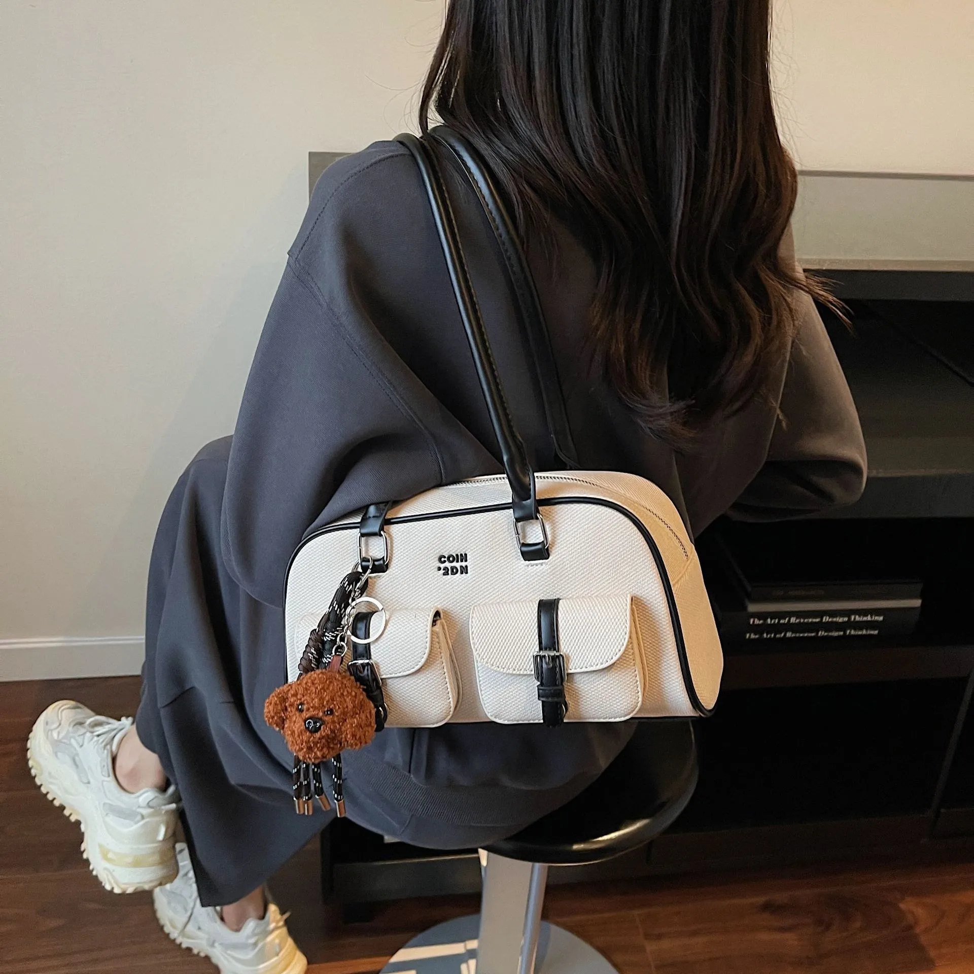 Women's PU Commuter Bowling Bag - close-up view