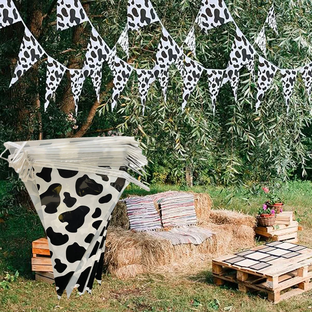 

8 m Cow Print Pennant Banners Holiday Baby Shower Animal Cow Print Pennant Banner Western Cowboy Theme Birthday Party Decoration