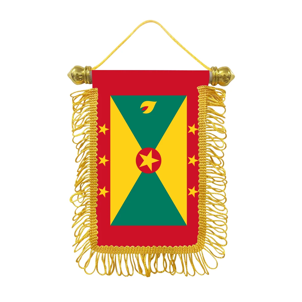 Grenada small hanging flag 10x15cm triangular flag car decoration hanging flag double-sided pattern with suction cup