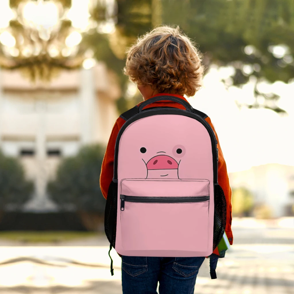 Mochila Cute Pig Face para meninas e meninos, alta capacidade, impermeável, bolsa de faculdade, moda, laptop, moda, novo, 17"  