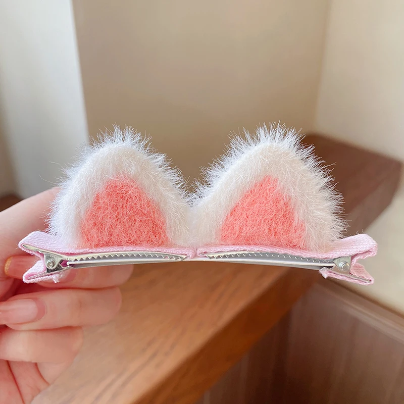 New Plush Cat Ears Hairpins Women Sweet Barrettes Kids Fashion Ornaments Gift Girls Cute Hair Clips Hair Accessories