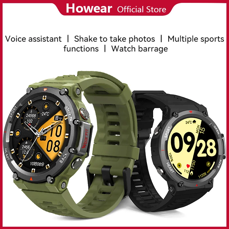 

Howear HW28 MAX оригинальные мужские умные часы Смарт-часы 2025 Bluetooth Вызов Чат GPT Фитнес-трекер NFC Сообщение 1,48-дюймовый экран