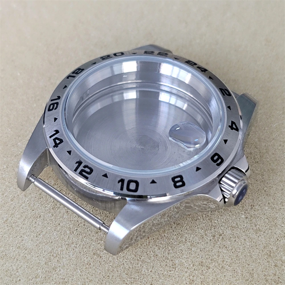 39MM Old Style Steel Diving Case GMT Bezel Sapphire Magnifying Glass for NH35/ NH36 Movement Modify Watch Accessories