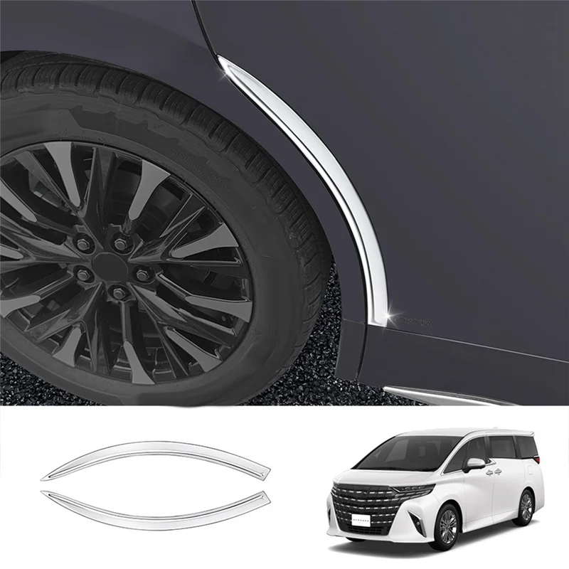 

A040-1 Pair Car Front Wheel Arch Trim Fender Wheel Eyebrow Trim Silver Car Accessories For Toyota Alphard 40 Series 2023+