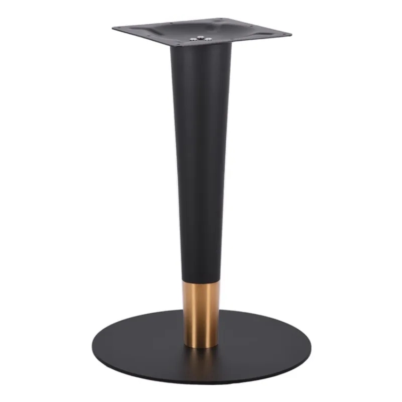 Carbon steel plate baking paint round chassis gold-plated color separation light luxury simple metal wrought iron catering table