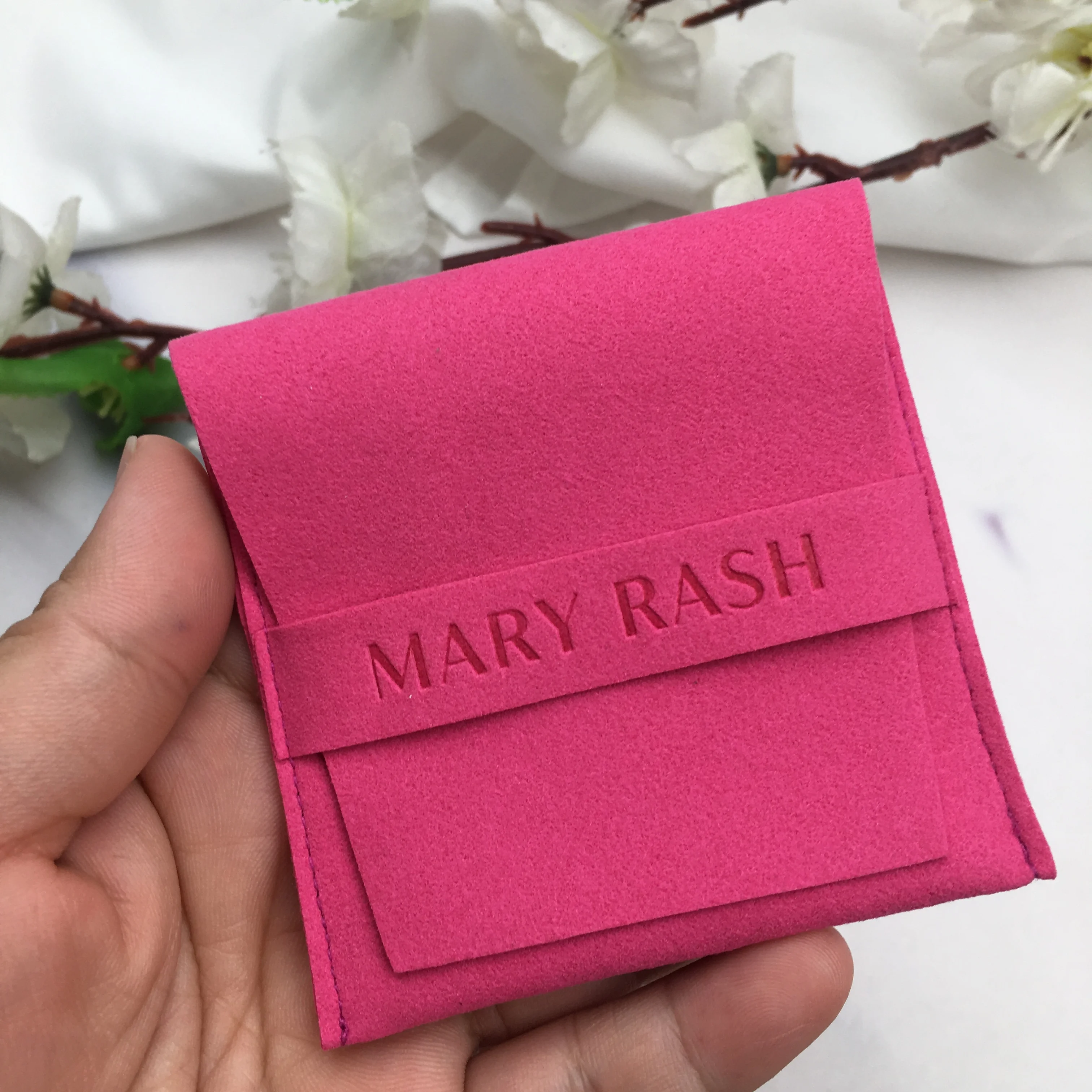 New 100-Pack Bulk Olive Green Suede Microfiber Jewelry Pouch Custom Logo Small Envelope Packaging Bag For Necklace Bracelet Ring - view 5