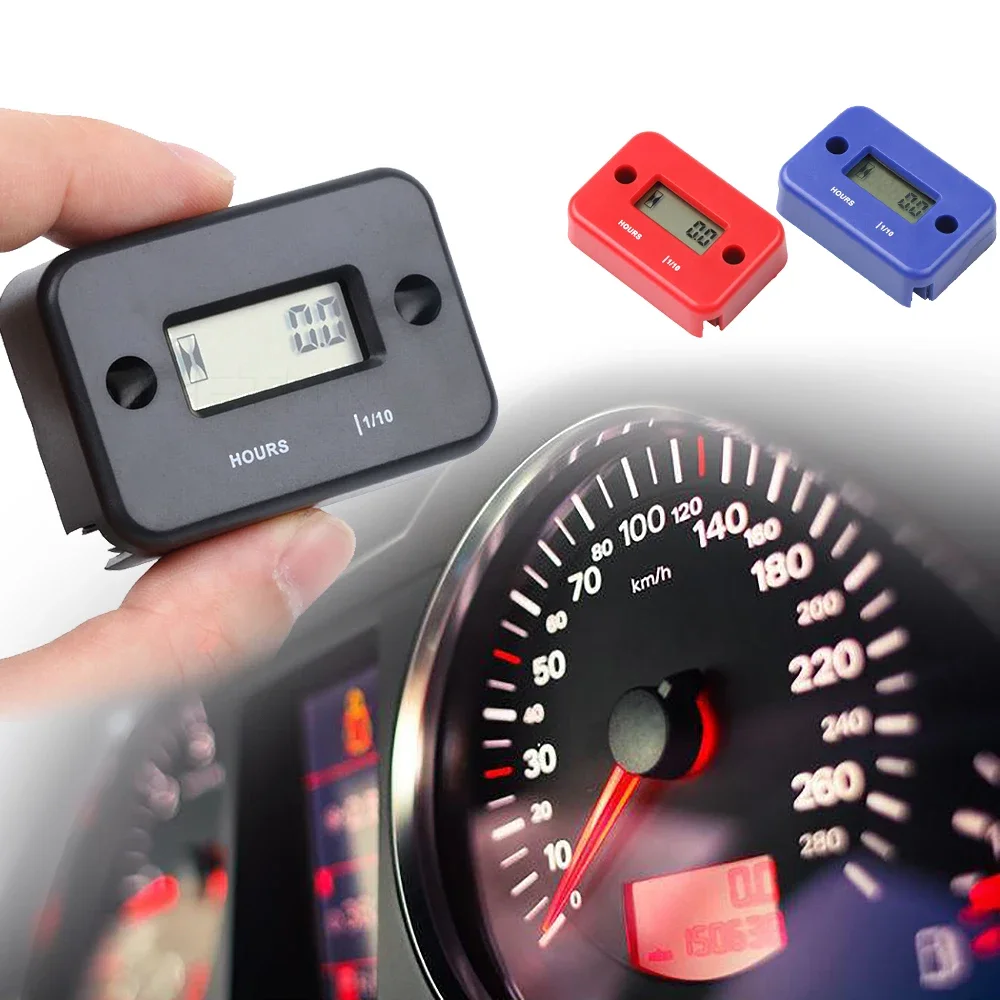 Motorcycle Digital Tach Hour Meter Gauge Stroke Gas Engine Off-road Inductive Tachometer Motor Instrument image 4