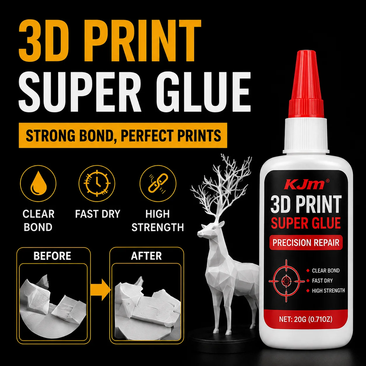 Glue For 3D Printing - KJM Super Glue Strong Adhesive For
