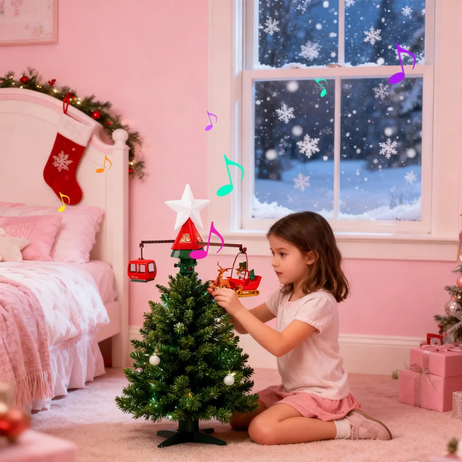 

Christmas Toppers For Trees Rotating With Music Lights Santa Claus Snowmen Santa Christmas Tree Star For Indoor Outdoor Living