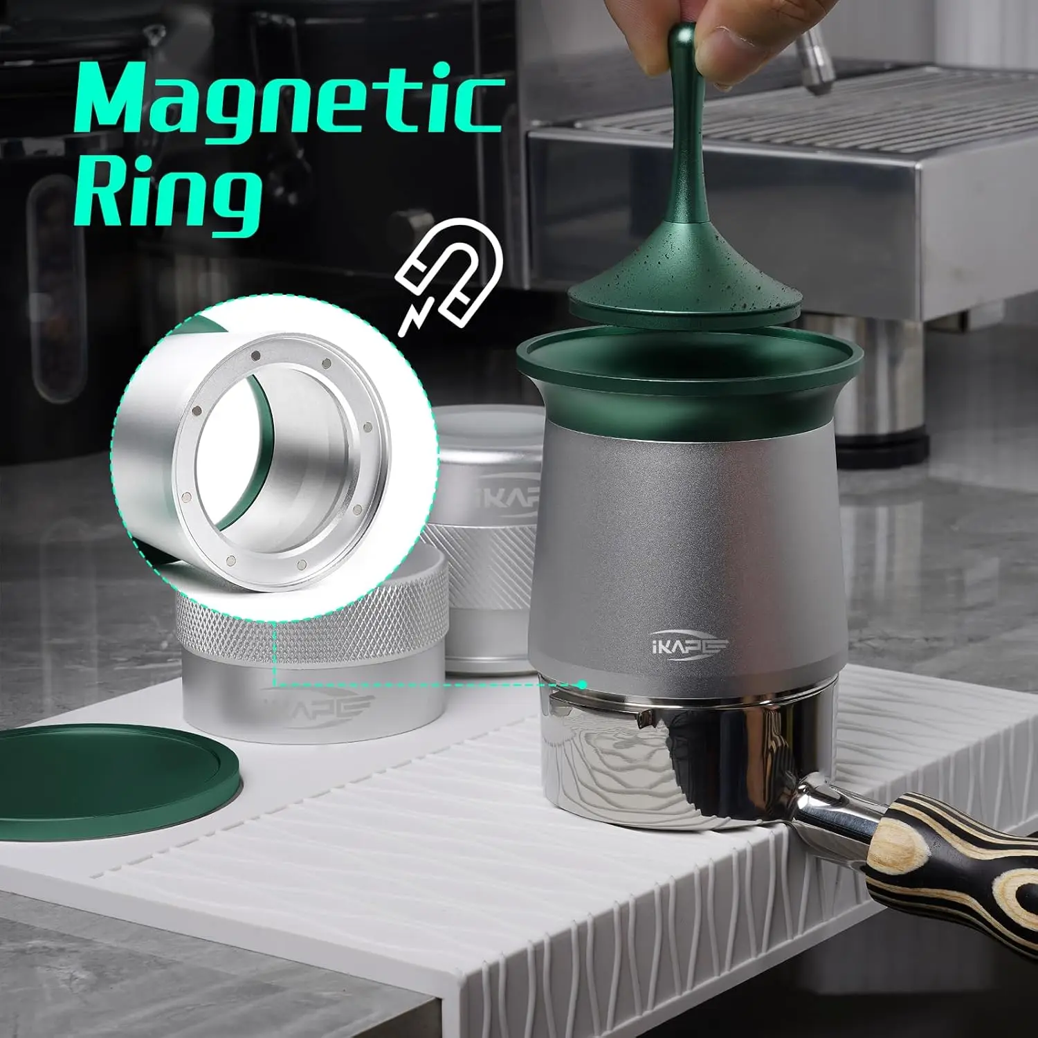 

Чашка-приемник для порошка эспрессо IKAPE, 54 мм, контейнер для приема кофейного порошка, подходит для портафильтров Breville 54 мм (серебристый)