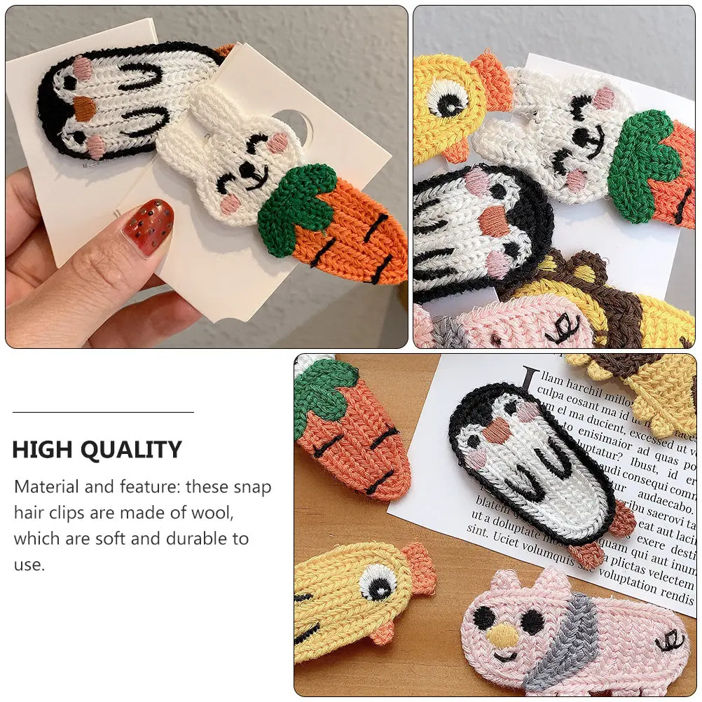 

3Pcs Assorted Color Wool Cartoon Hairclips Snap Hairpins for Stylish Hair Barrettes Hair Accessories