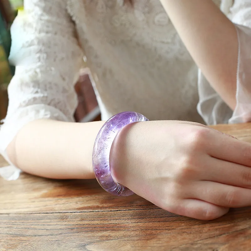 

Natural Amethyst Bracelet Women's Light Purple Amethyst Bracelet Fashion Jewelry Gift jade bracelet bangle bangles for women
