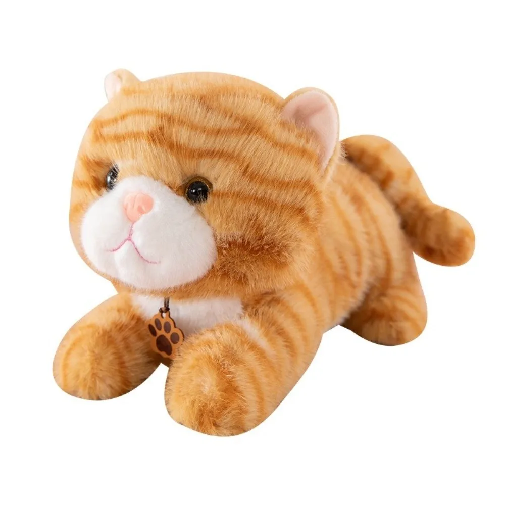 Soft Sound Cat Plush Toys Realistic Fluffy Kitten Cuddle Pillow Accompany Soothing Toy Simulation Cat Plush Doll